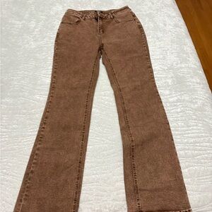 Elegant Tan Women's Flare Jeans